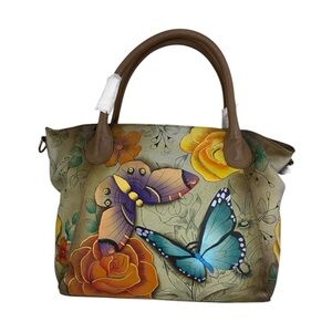 Anuschka Multicolor Floral and Butterfly Bag